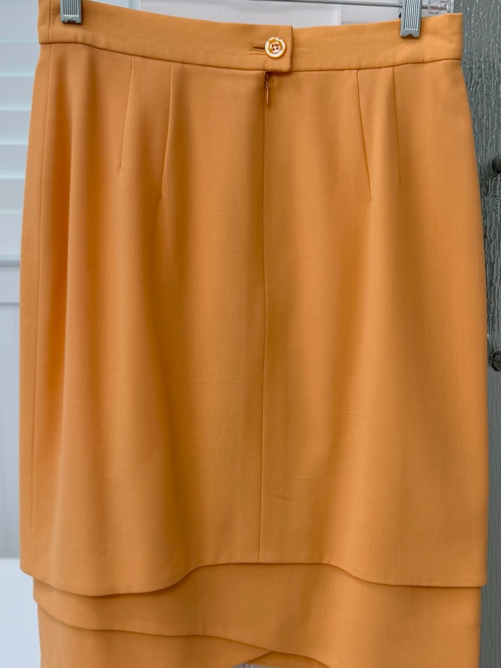 Escada Margaretha Ley Virgin Wool Skirt Suit 8 Apricot Orange Vintage Luxe - Picture 16 of 16